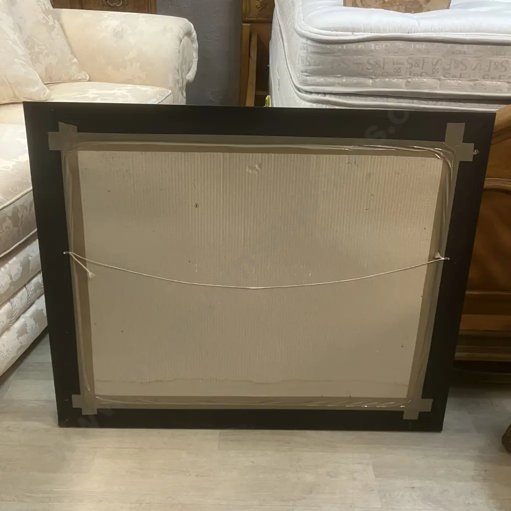 Bevelled Edged Wall Mirror With Black & Rose Gold Coloured Framed. 75 x 92cm Image 1++