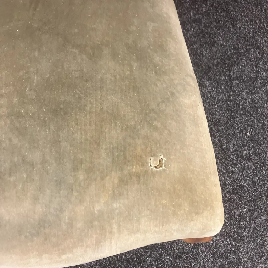 Mahogany Oval Button Backed Small Chair, Cabriole Legs (As Found) Image 1++