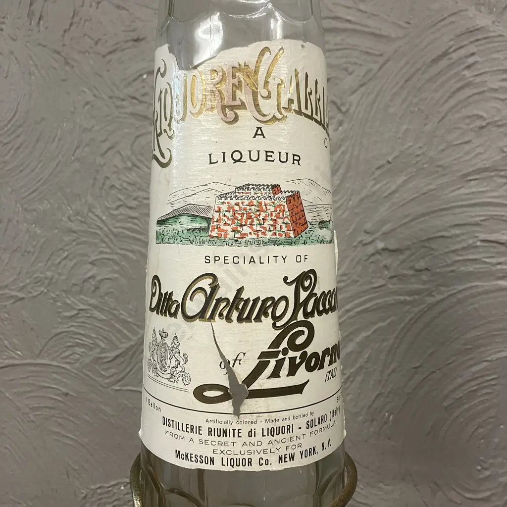 Vintage LIQUORE GALLIANO 1.75L Glass Bottle With Spigot Tap In Metal Stand. H87cm Image 1++