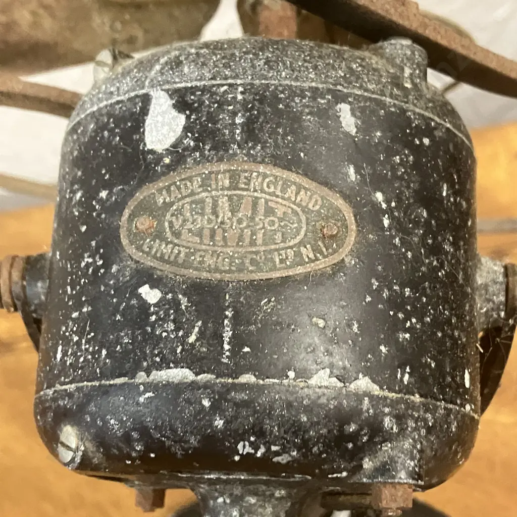 Vintage Antique Limit No.1 England Electric Table Fan (Ornamental Use Only) Image 1++