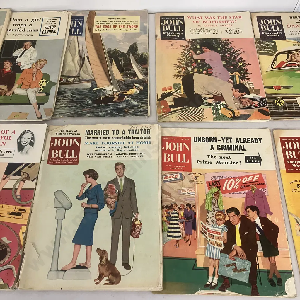 Vintage John Bull & Everybody's Weekly Magazines - 1954 to 1960, Lot of Fourteen Image 1++