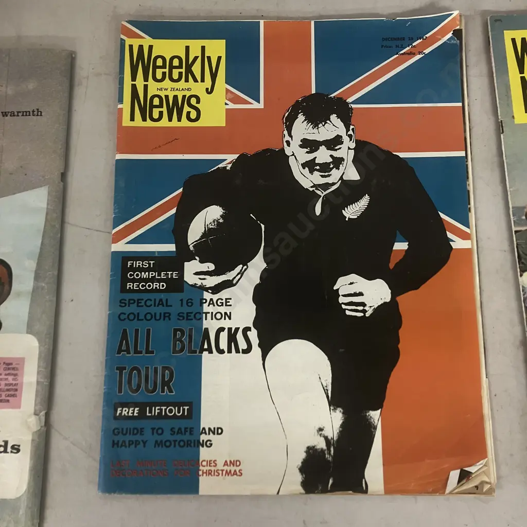 Weekly NZ News 22 Sept 1965 Springbok Tour Review, Sept 14 1966 NZ Lions Tour, 25 Dec 1967 All Blacks Tour Lift Out Image 1++