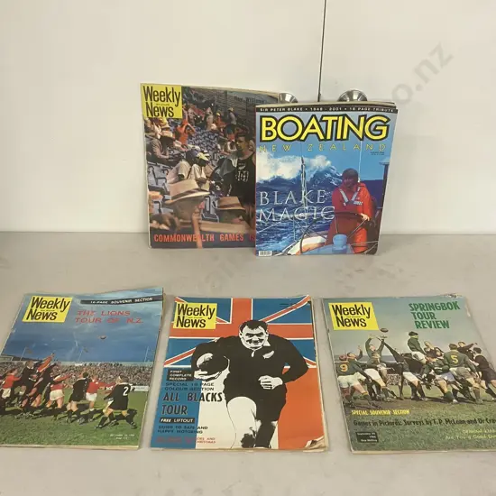 Weekly NZ News 22 Sept 1965 Springbok Tour Review, Sept 14 1966 NZ Lions Tour, 25 Dec 1967 All Blacks Tour Lift Out