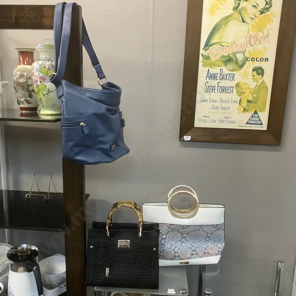 3 x Ladies Handbags Including Laura Jones & Marikai Image 1++