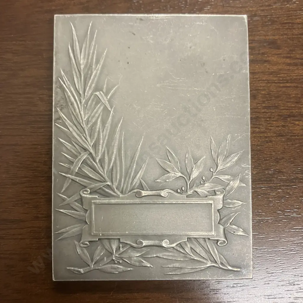 Art Medal - Viel Gluck 1906 Bronze 63 x 63mm & Hermann Dubois (1895-1958) "Der Aufbruch" Plaque 66 x 50mm Image 1++