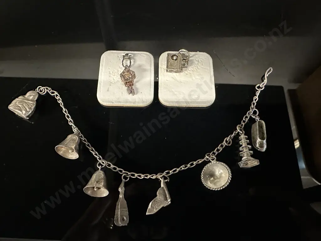 Vintage Charm Bracelet & Charms Some Stamped Image 1++