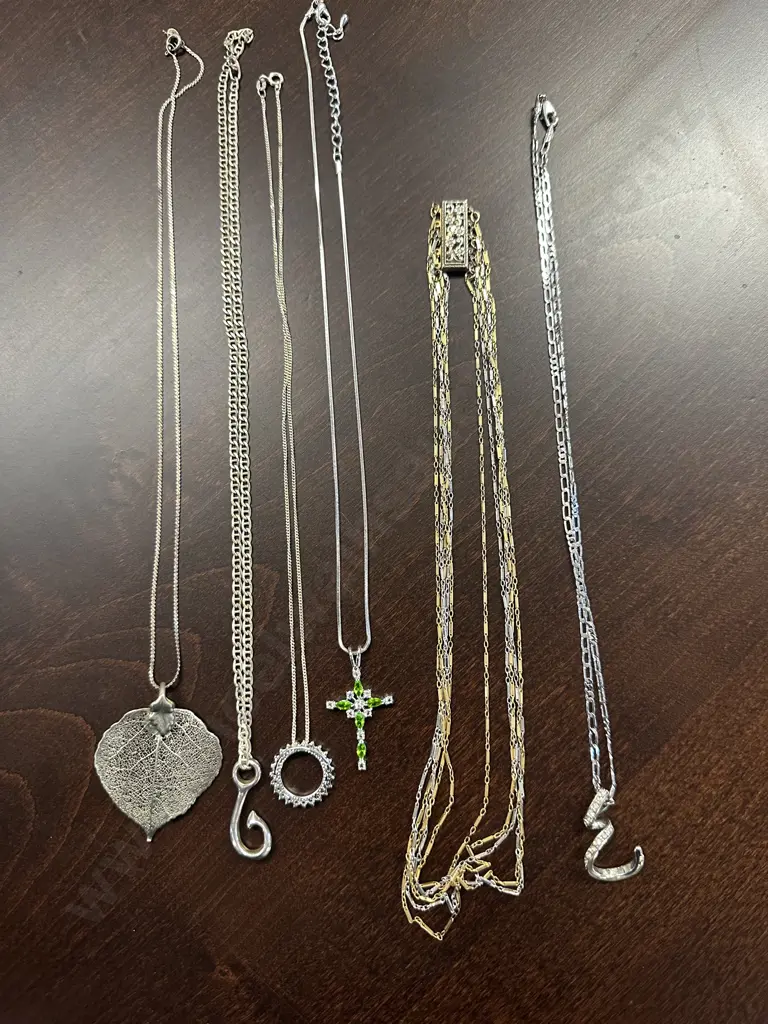 Selection Of Costume Jewellery Necklaces Some Stamped Image 1++