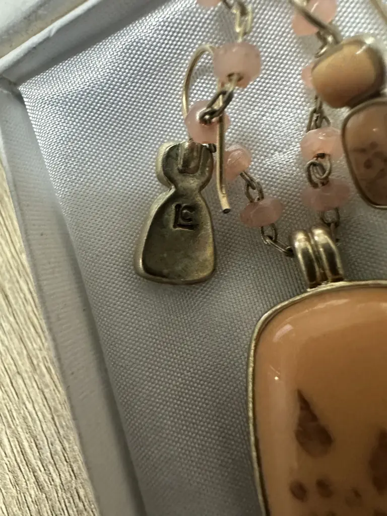 Necklace With Pendant & Matching Earring Set Stamped LC  Image 1++