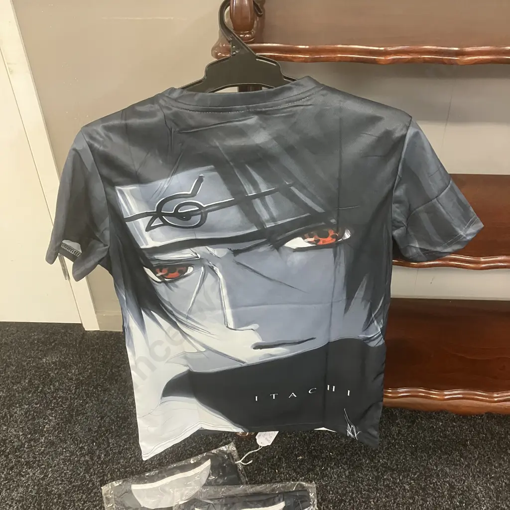 Anime T-Shirts x 3 - Naruto Itachi Size S & Size XS Image 1++
