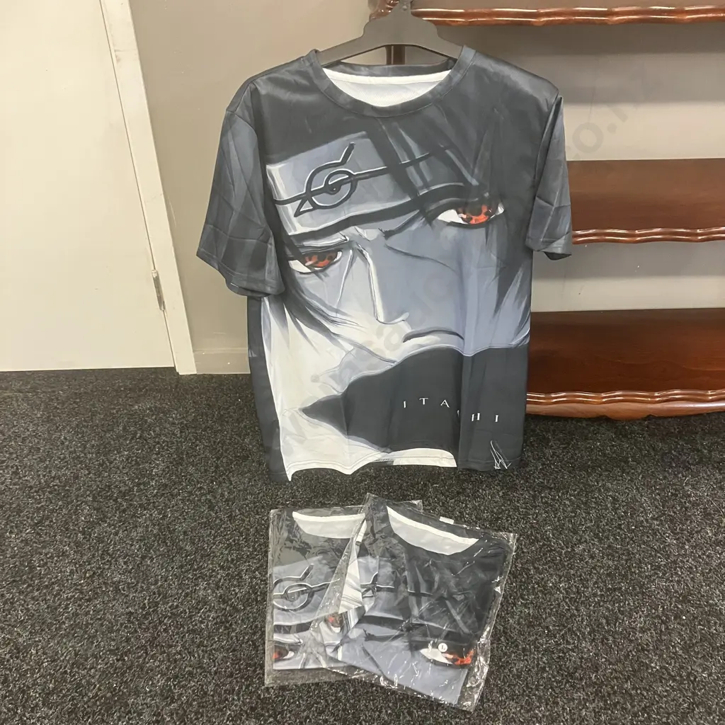 Anime T-Shirts x 3 - Naruto Itachi Size L Image 1++