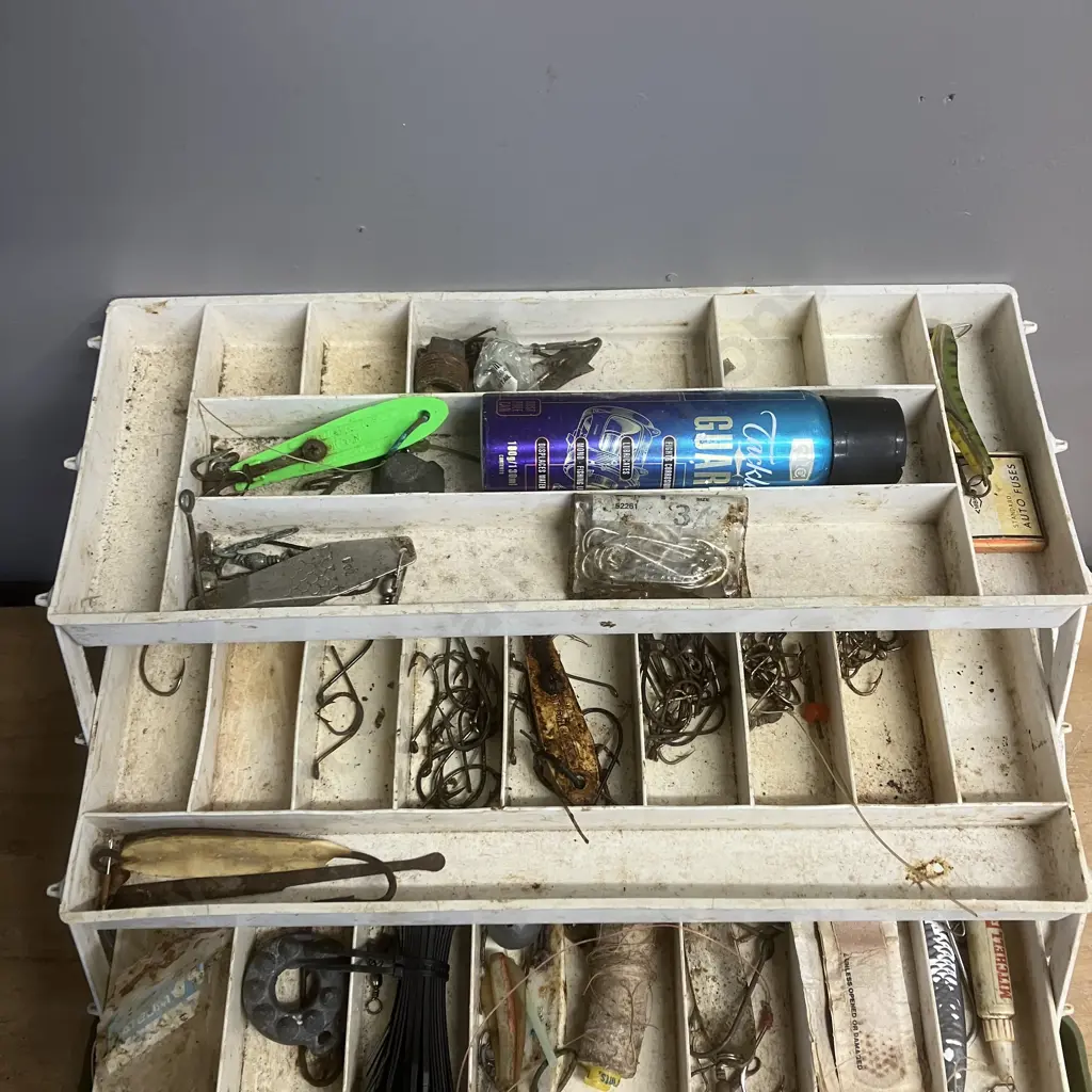 Catalyst ZC7000 Reel, Short Gaff, Tackle Box, Tools, Lead Sinkers, Line Etc Image 1++