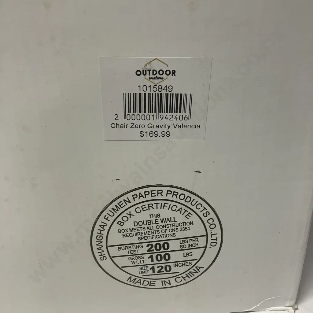 Outdoor Creations Chair Gravity Valencia (New In Box) Image 1++