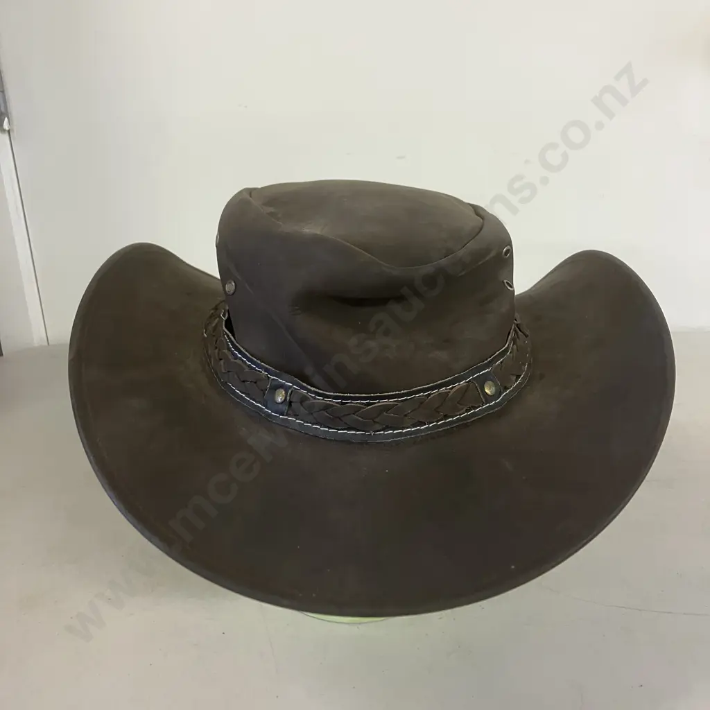 Wagga Wagga Size XL Leather Hat by Outback Trading NZ Image 1++