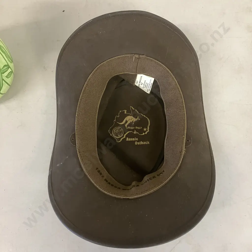 Wagga Wagga Size XL Leather Hat by Outback Trading NZ Image 1++