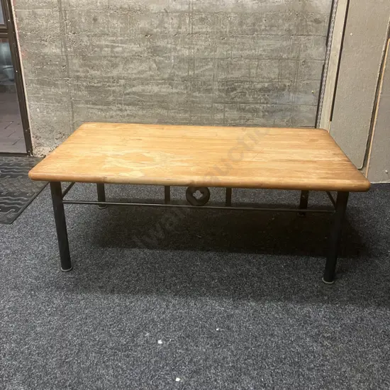 Rimu Coffee Table With Black Steel Base. H44 W120 D71cm