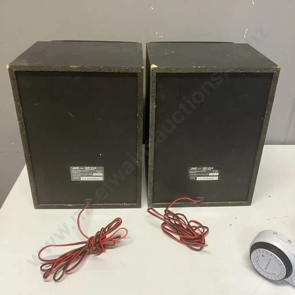 Pair of JVC SP-04 Speakers (6 Ohm 70W), Veon & Akai CD Players, Three Time Switches Image 1++