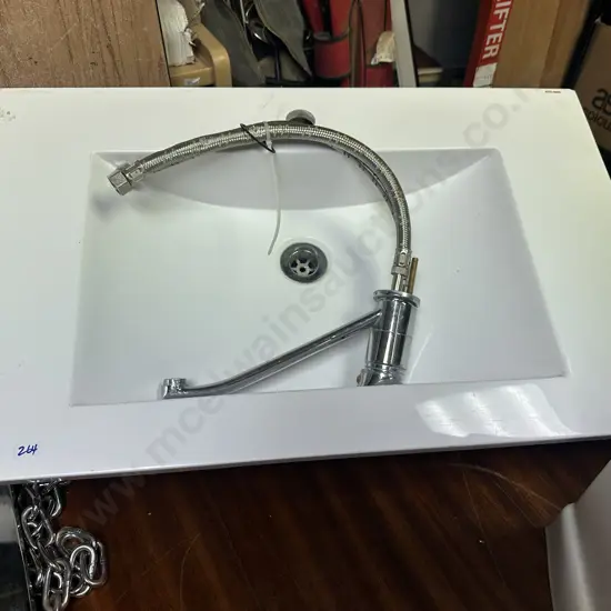 Wurth Square Basin With Aquatica Tap. 75 x 46cm (Small Chips)