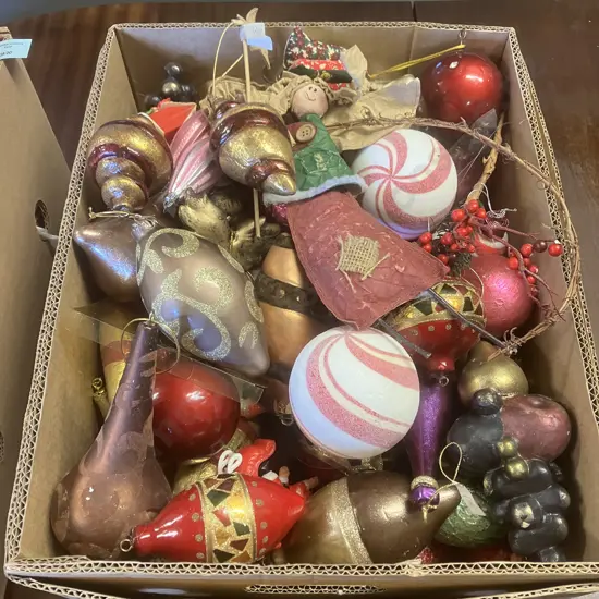 Box Lot Assorted Christmas Items