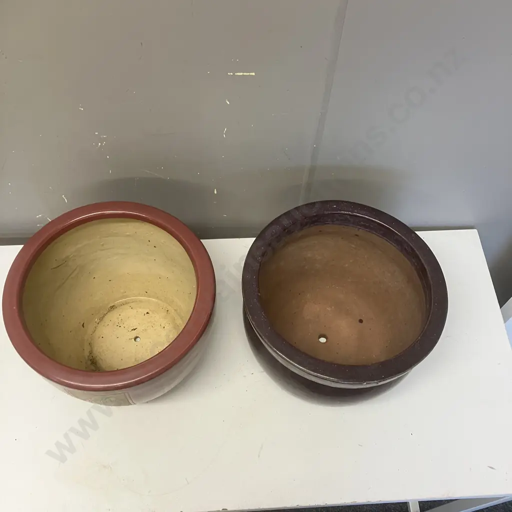 Burgundy & Purple Plant Pots. 23.5 x 30cm & 22 x 31cm Image 1++