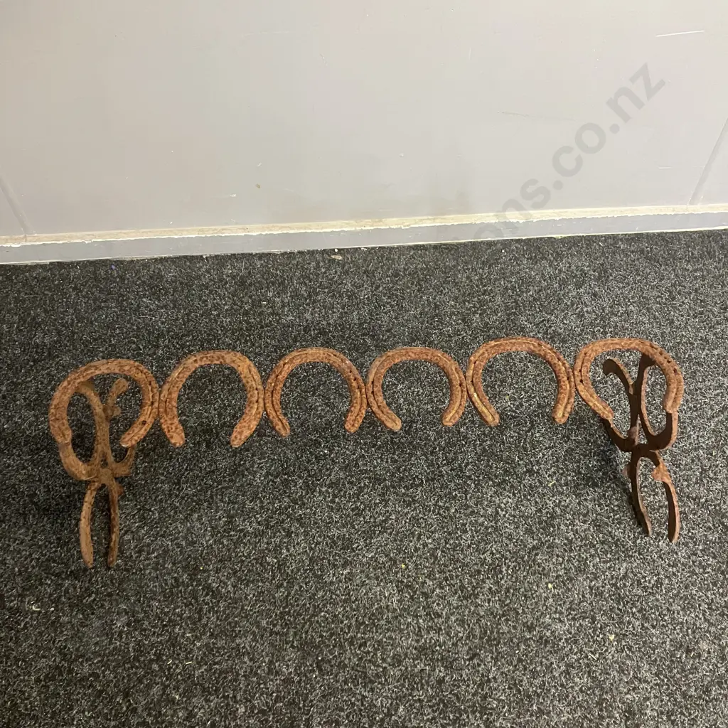 Rustic Horseshoe Boot Rack - 3 Pair. L80cm Image 1++