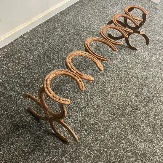 Rustic Horseshoe Boot Rack - 3 Pair. L80cm