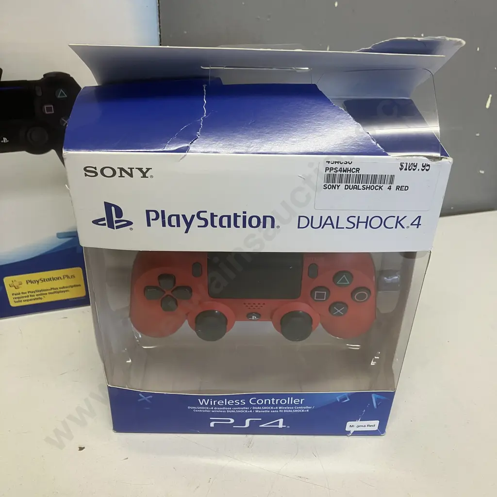 Sony PS4 Jet Black 500GB (Boxed) & Magma Red DualShock 4 Controller (Boxed) Image 1++