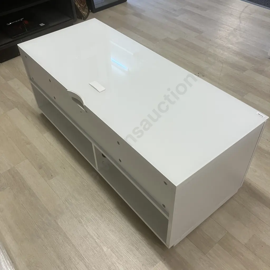 Sonorous 1.1m TV/AV Entertainment Centre Cabinet - White (Studio Series) Ex Harvey Norman. H44 W110 D45cm Image 1++