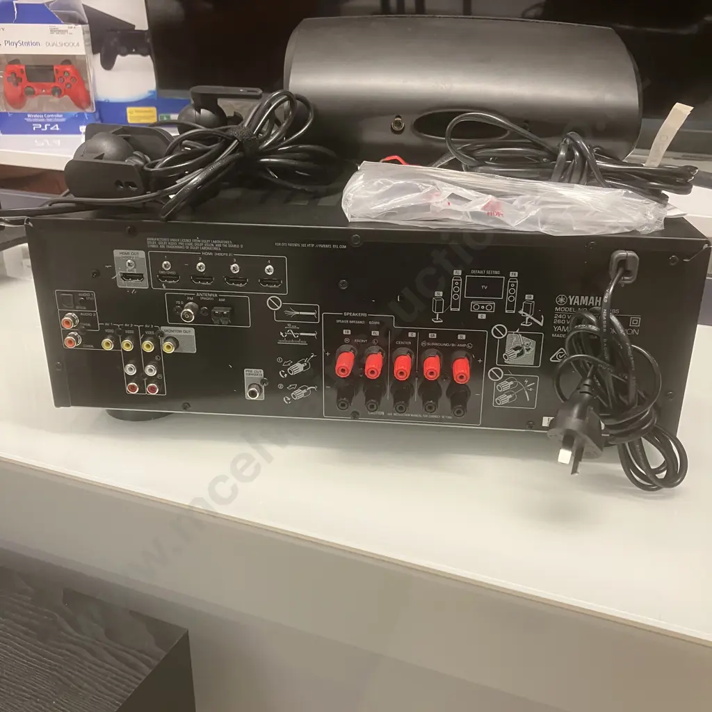 Yamaha RX-V385 5.1 Channel AV Receiver With Klipsch Reference Theater Pack 5.0 & Klipsch R-100SW Subwoofer Image 1++