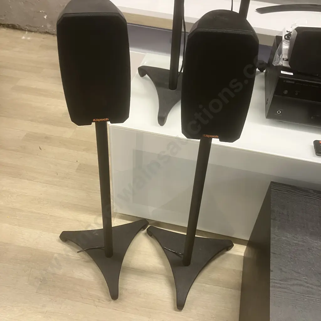 Yamaha RX-V385 5.1 Channel AV Receiver With Klipsch Reference Theater Pack 5.0 & Klipsch R-100SW Subwoofer Image 1++