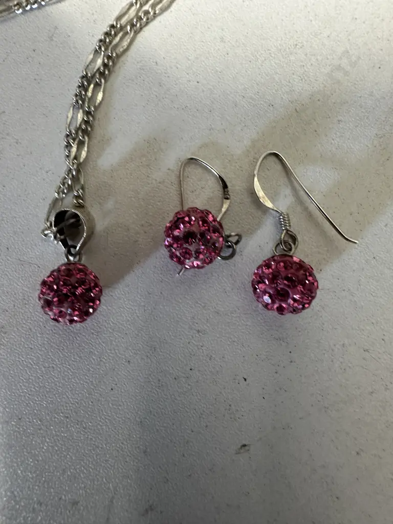 Stamped 925 Necklace & Earring Set Image 1++