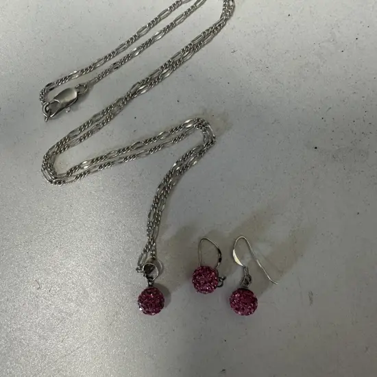 Stamped 925 Necklace & Earring Set