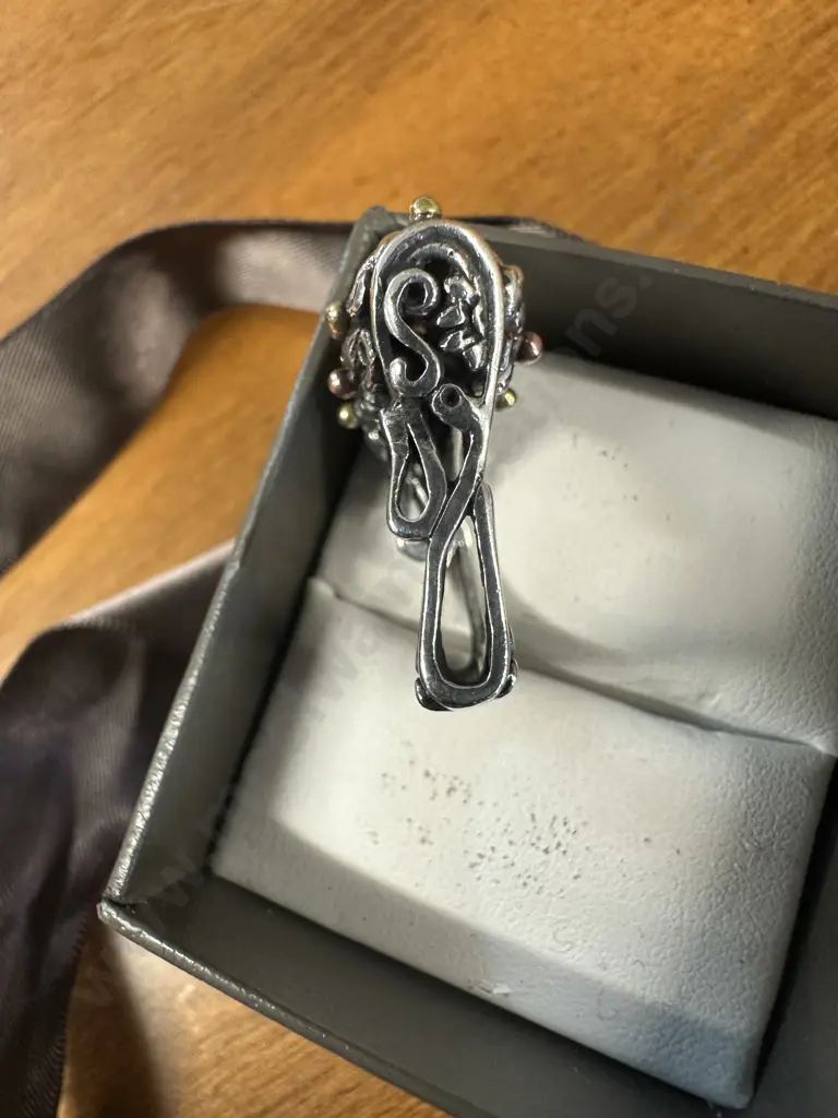 Stamped 925 Floral Detailed Ring Image 1++