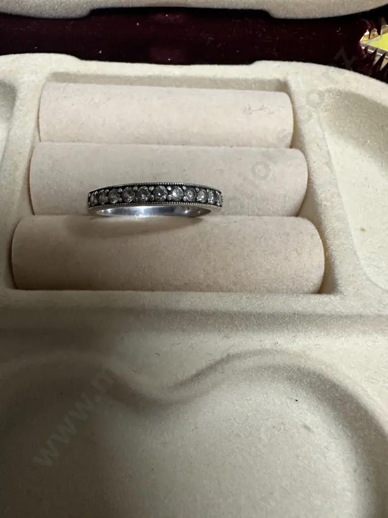 Stamped 925 Ring With Clear Stones Image 1++