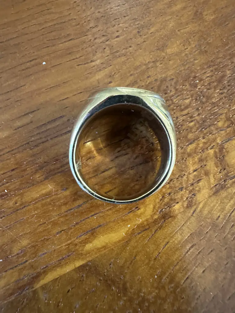 Large Gold Colour Mens 'Liberty' Signet Ring Image 1++