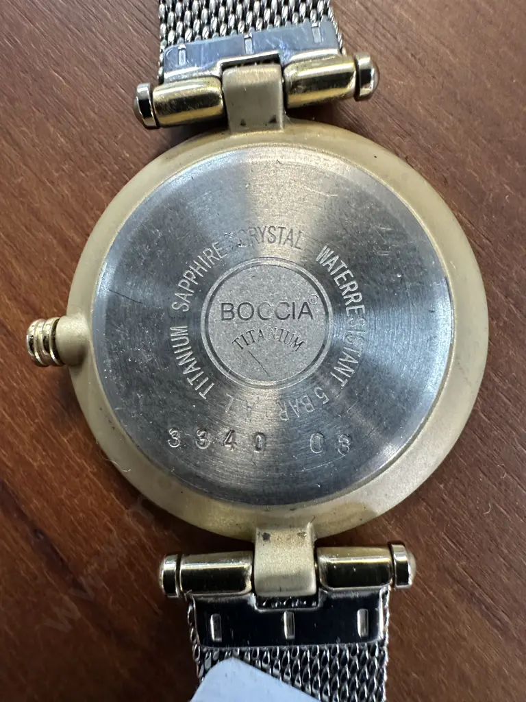 BOCCIA Womens Gold Plated Titanium Dress Watch With Gold Mesh Strap - #3340 30 Image 1++