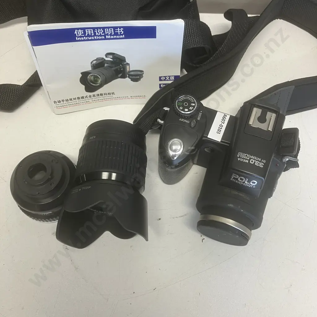 Assorted Camera Lenses & Polo Sharp Shot Camera Image 1++
