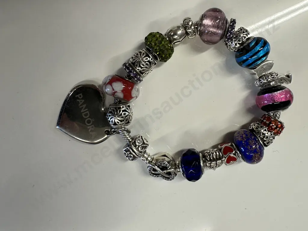 Pandora Bracelet With Around 22 Charms Including Pandora Heart Image 1++