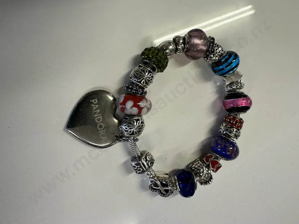 Pandora Bracelet With Around 22 Charms Including Pandora Heart Image 1++