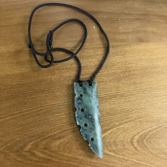 Greenstone Pendant. L9.5cm