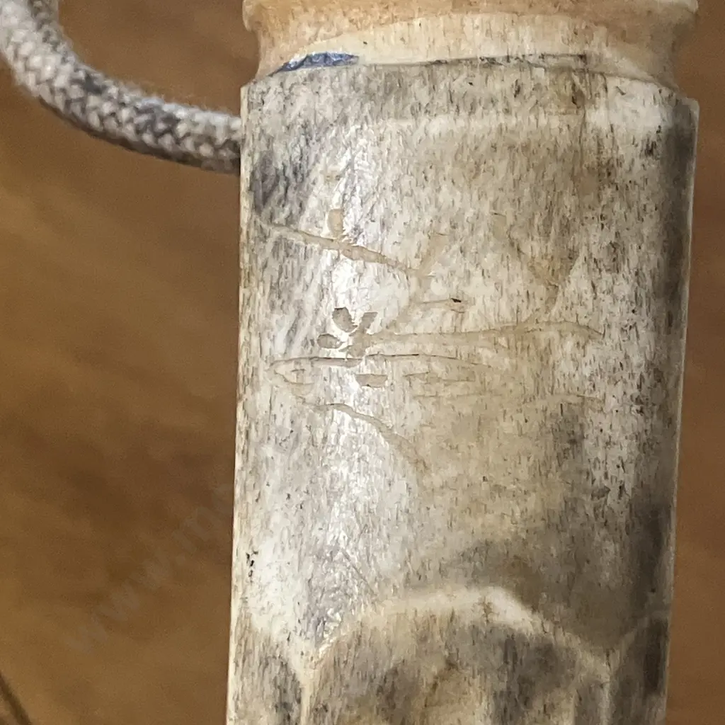 Vintage Lappland Finnish Puukko Knife With Reindeer Antler Wolf Head Handle & Sheath Image 1++