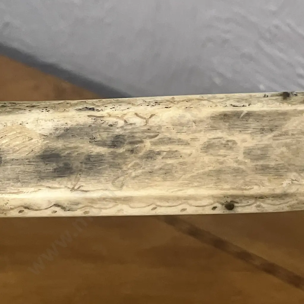 Vintage Lappland Finnish Puukko Knife With Reindeer Antler Wolf Head Handle & Sheath Image 1++