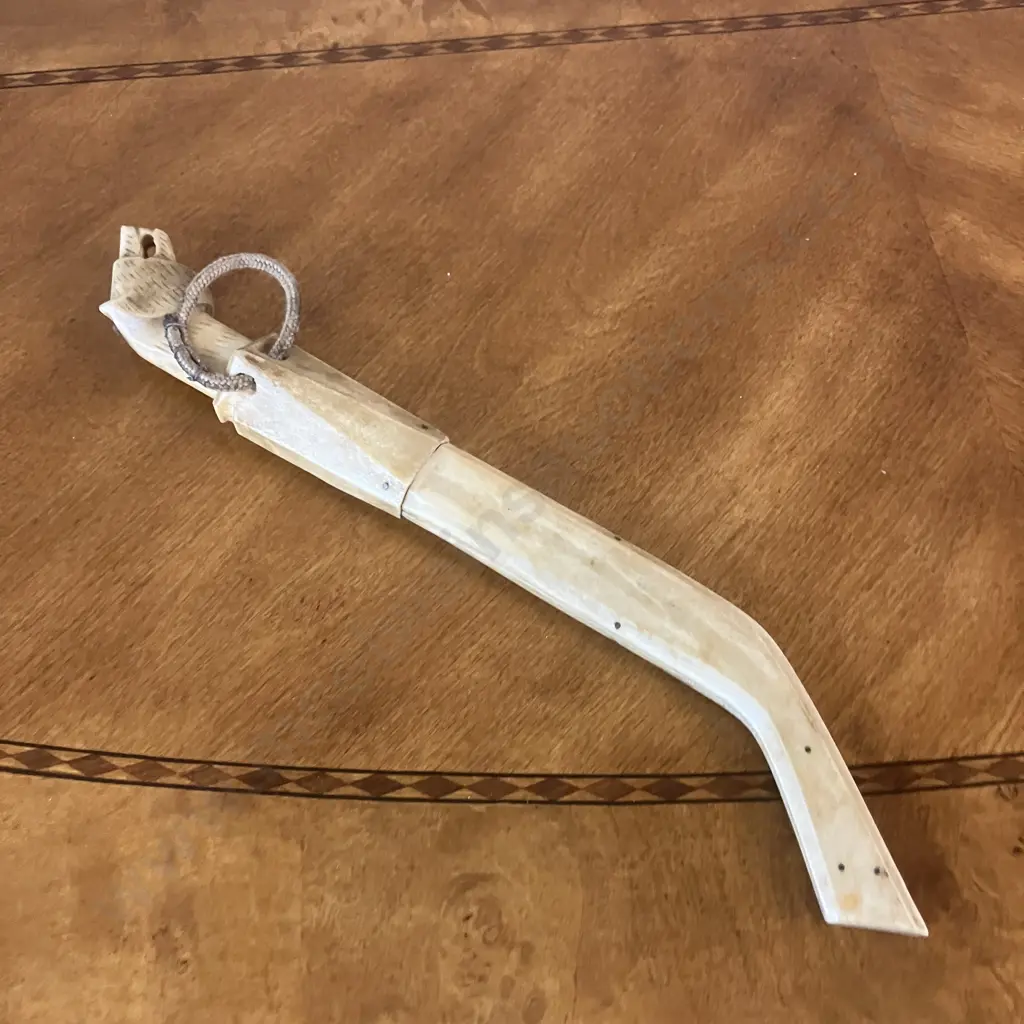 Vintage Lappland Finnish Puukko Knife With Reindeer Antler Wolf Head Handle & Sheath Image 1++