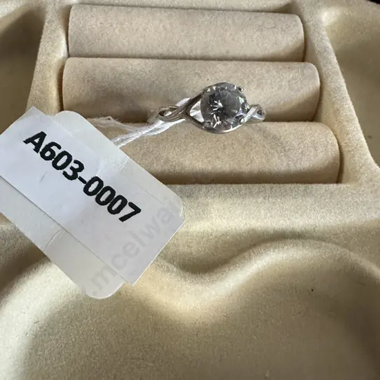 Silver Ring Stamped 925 With Clear Stone