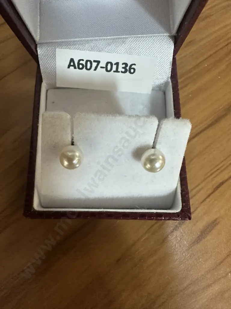 Pascoes Pearl Studs In Box Image 1++
