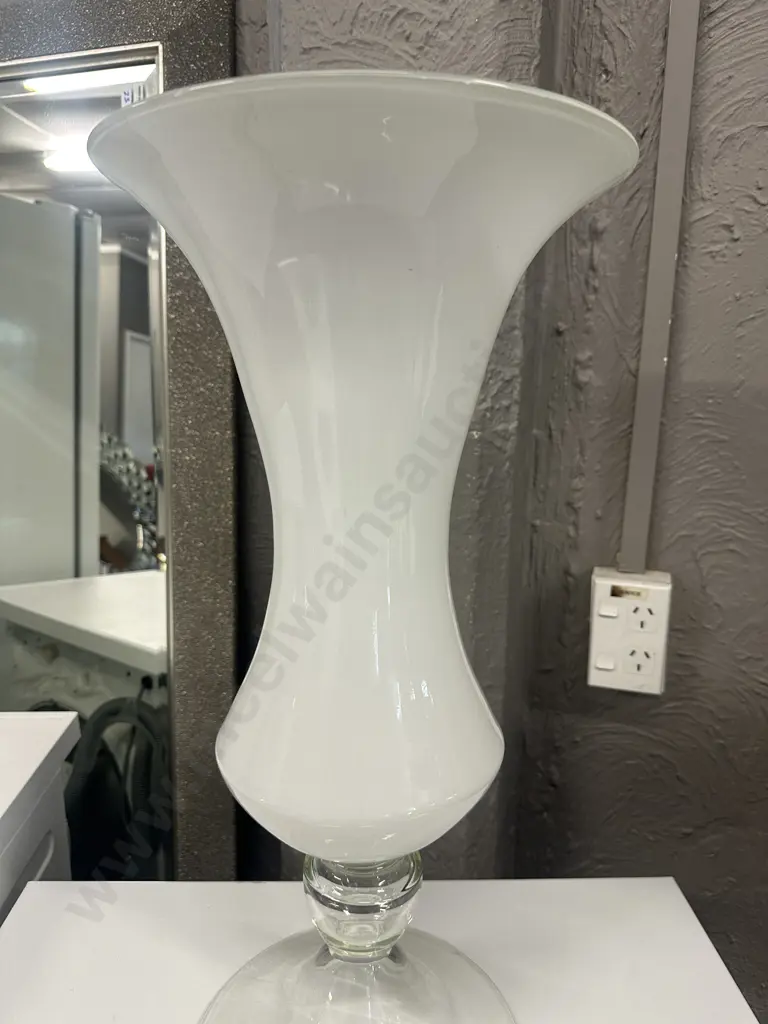 White Art Glass Vase H57cm. Image 1++