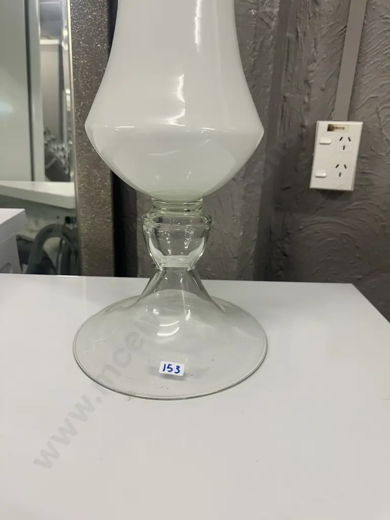 White Art Glass Vase H57cm. Image 1++