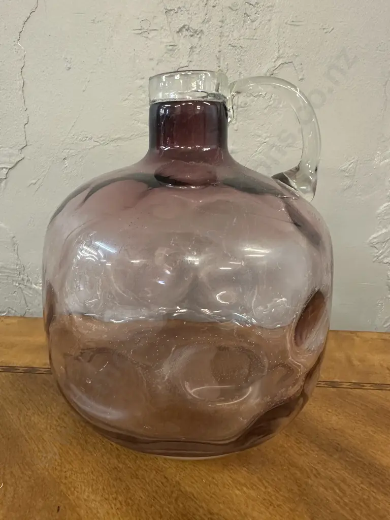 Vintage Handblown Amethyst Glass Jug H22cm. Image 1++