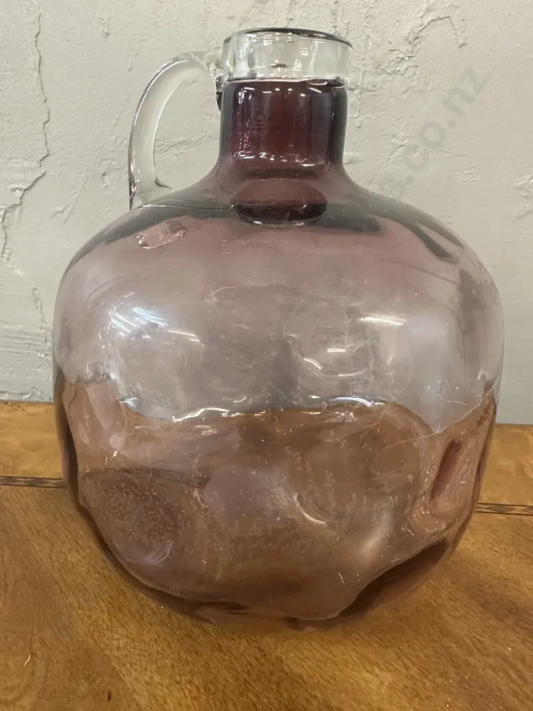 Vintage Handblown Amethyst Glass Jug H22cm. Image 1++