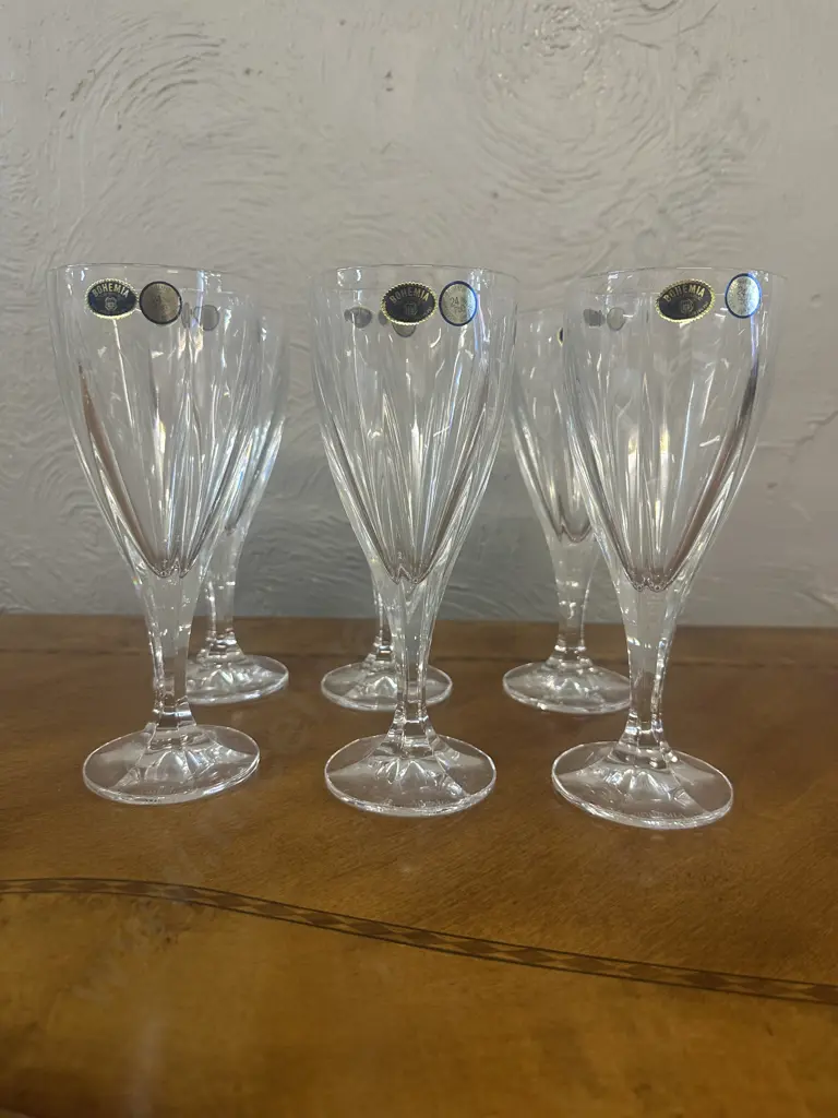 Set Of Six Bohemia Wine Glasses Image 1++
