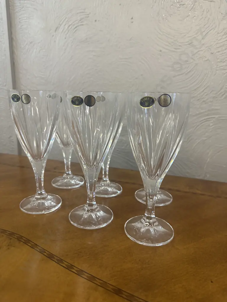 Set Of Six Bohemia Wine Glasses Image 1++